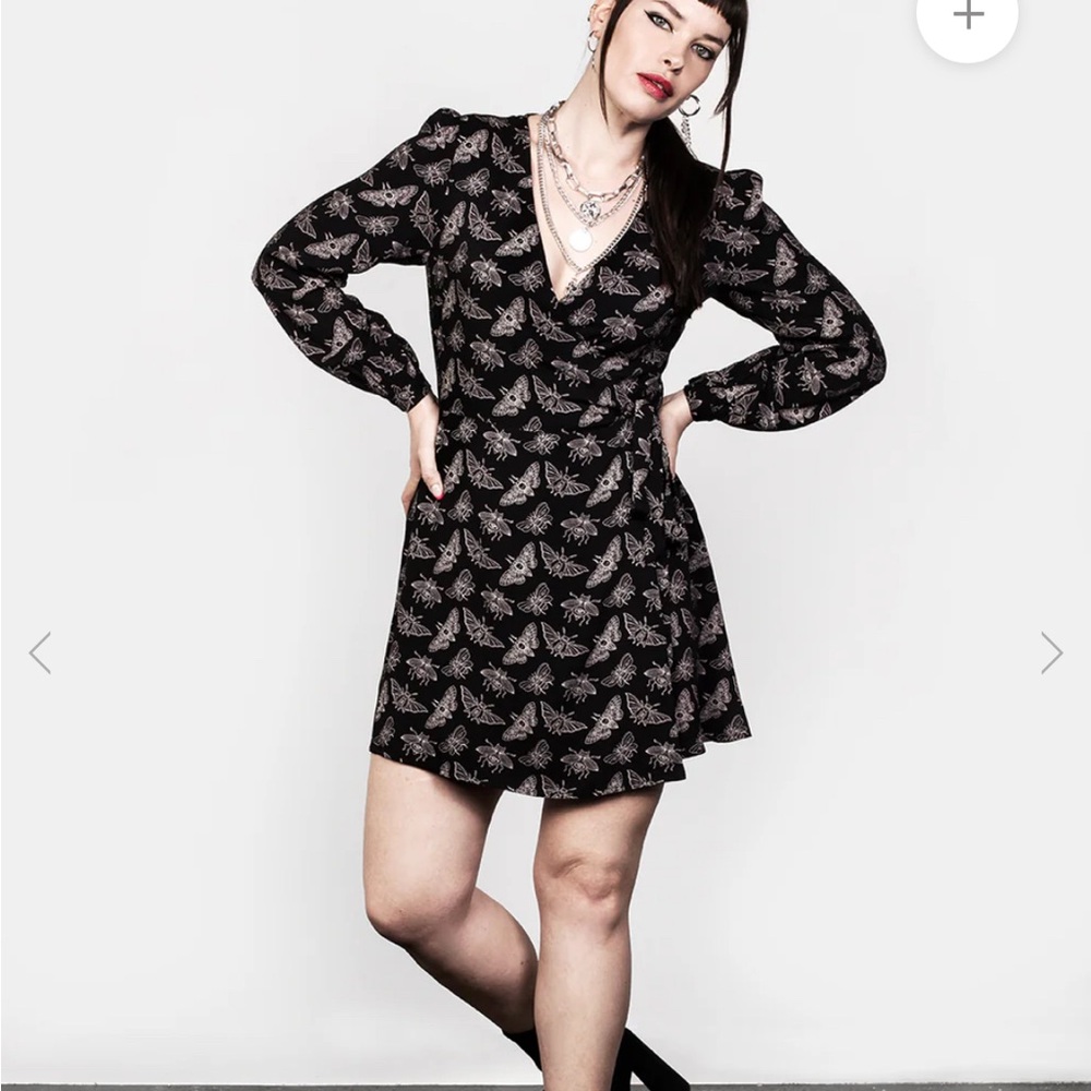Disturbia Mortmoth Wrap Mini Dress